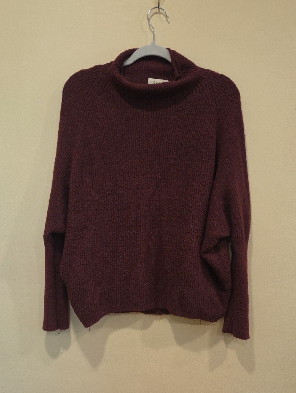 Cozy Women's Cowl Neck Sweater in Deep Burgundy
